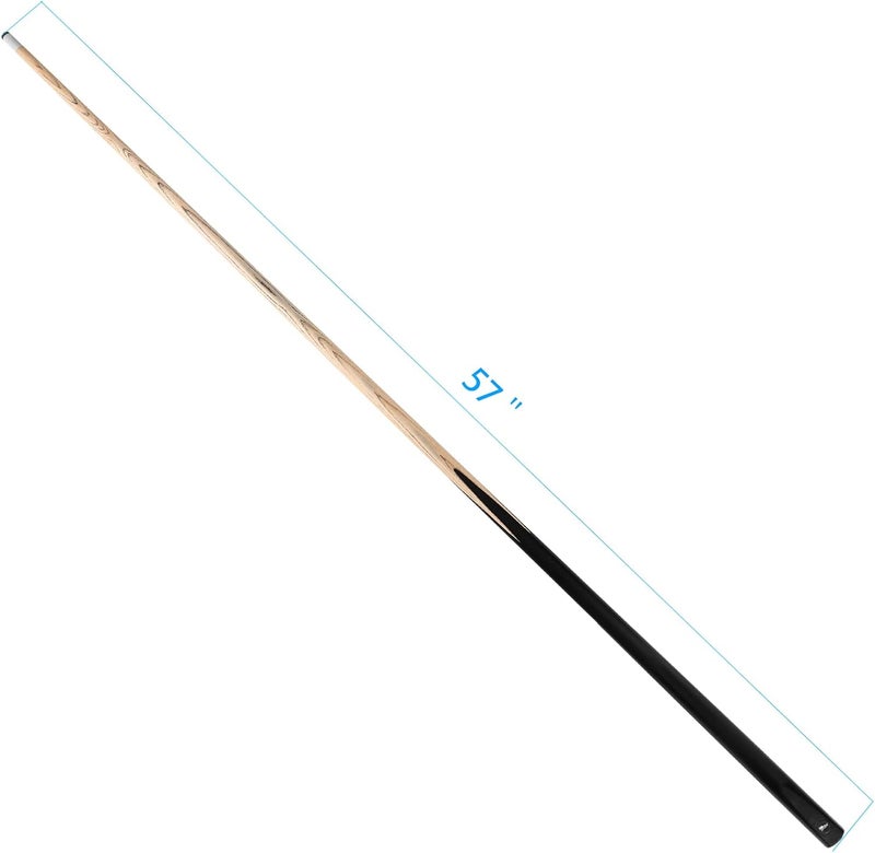 HMQQ 58" One Piece Pool Cue Stick with 13MM Leather Tip, Weight 20OZ Billiards Cue Stick, Pool Stick Set of 4/ Set of 6/ Set of 8 (Black&Natural Wood Color) - Image 1